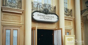Sign at the France pavilion at Epcot Center's World Showcase