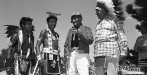 Native American dancers at the Disneyland attraction Indian Village