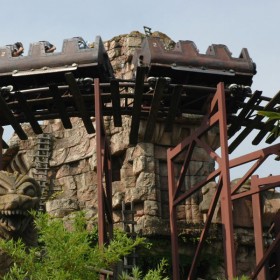 Indiana Jones and the Temple of Peril roller coaster ride at Disneyland