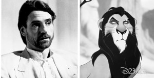 Jeremy Irons, the voice of Scar from the Lion King