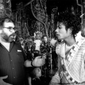 photo of Michael Jackson and Francis Ford Coppola on the set of Captain EO