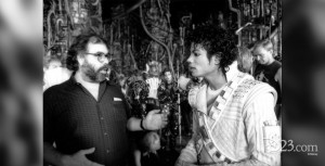 photo of Michael Jackson and Francis Ford Coppola on the set of Captain EO