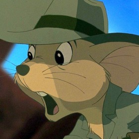 still of kangaroo rat Jake from animated feature The Rescuers Down Under