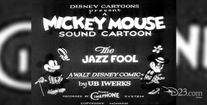 title card for black and white cartoon The Jazz Fool, featuring Mickey Mouse