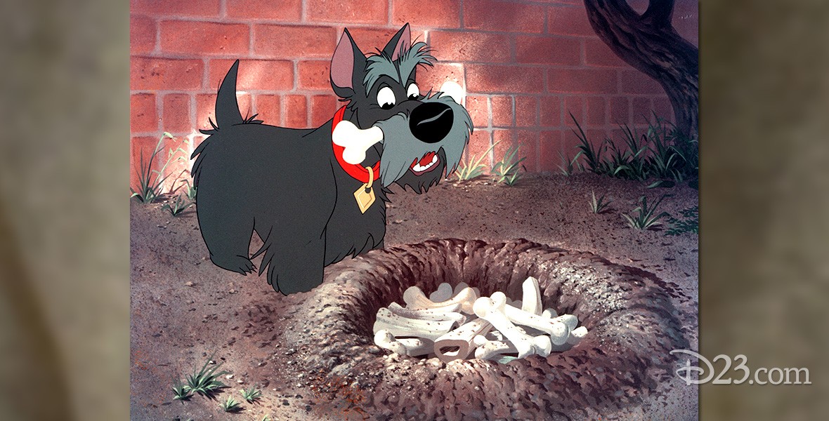 cel from animated feature Lady and the Tramp featuring terrier Jock
