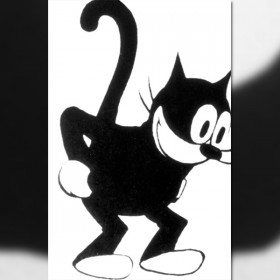 illustration of cartoon cat Julius from various Alice Comedies