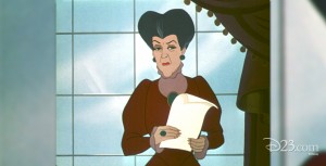 cel from animated Cinderella showing Cinderella's stepmother, Lady Tremaine