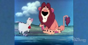 cel from cartoon Lambert, the Sheepish Lion showing a lamb and lion
