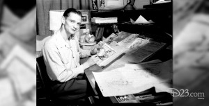 photo of John Lounsbery at his drawing table