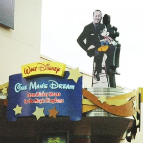 Photo of Walt Disney and Mickey Mouse