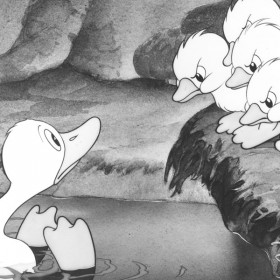 Scene from The Ugly Duckling; a Silly Symphony cartoon