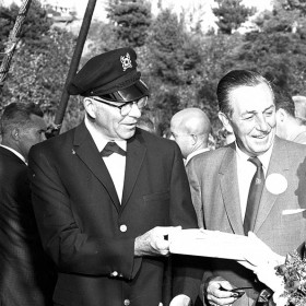 Joe Fowler with Walt Disney