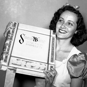 Adriana Caselotti holding Snow White book