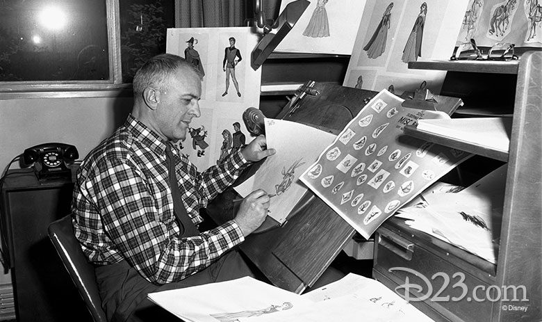 Milt Kahl working on Sleeping Beauty