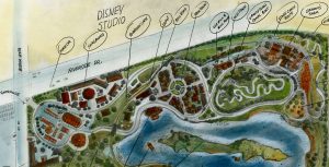 Concept art for proposed Disneyland in Burbank