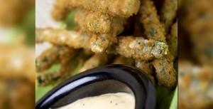 Trader Sam’s Panko-Crusted Chinese Long Beans with Sriracha Mayonnaise