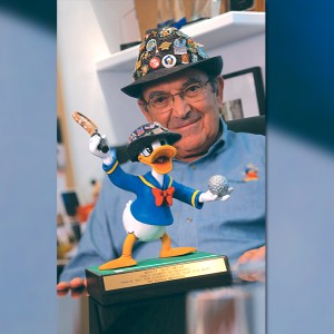 photo of Marty Sklar with Donald Duck toy