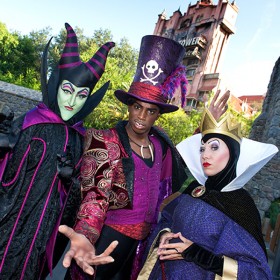 photo of three Friday the 13th guests dressed in costume