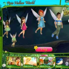 screen from website for Disney Fairies Pixie Hollow