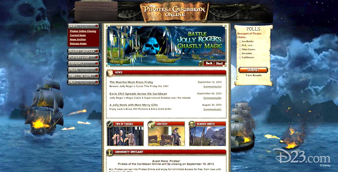 screen shot from videogame Disney’s Pirates of the Caribbean Online