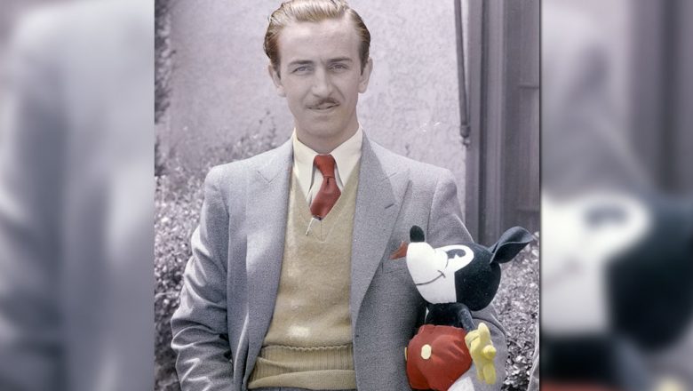 Walt with Mickey doll