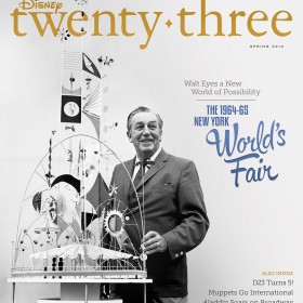 Disney twenty-three Spring 2014 cover art featuring Walt and the 1964 New York World's Fair