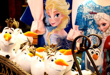 photo of basket of Olaf toys at Anna and Elsa's Boutique in Downtown Disney