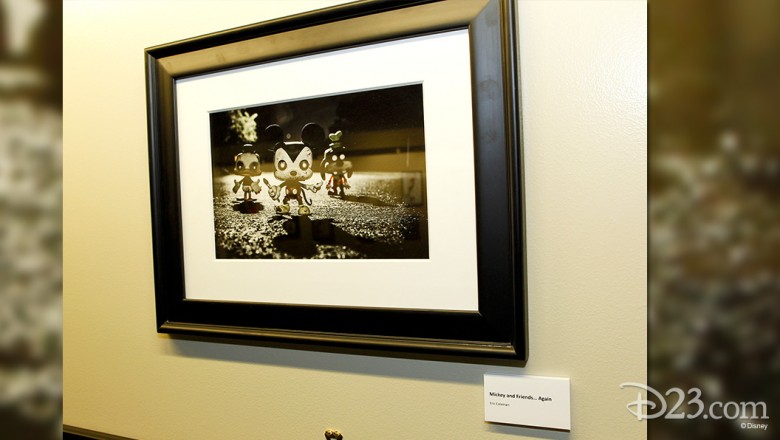 photo of framed illustration of Mickey Mouse, Donald Duck, and Goofy as zombies in Disney Television Animation Zombie Gallery