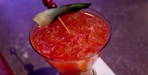 Trader Sam's recipe for a Red-Nosed Zebra cocktail