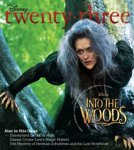 Disney twenty-three Winter 2014 cover art featuring Into the Woods