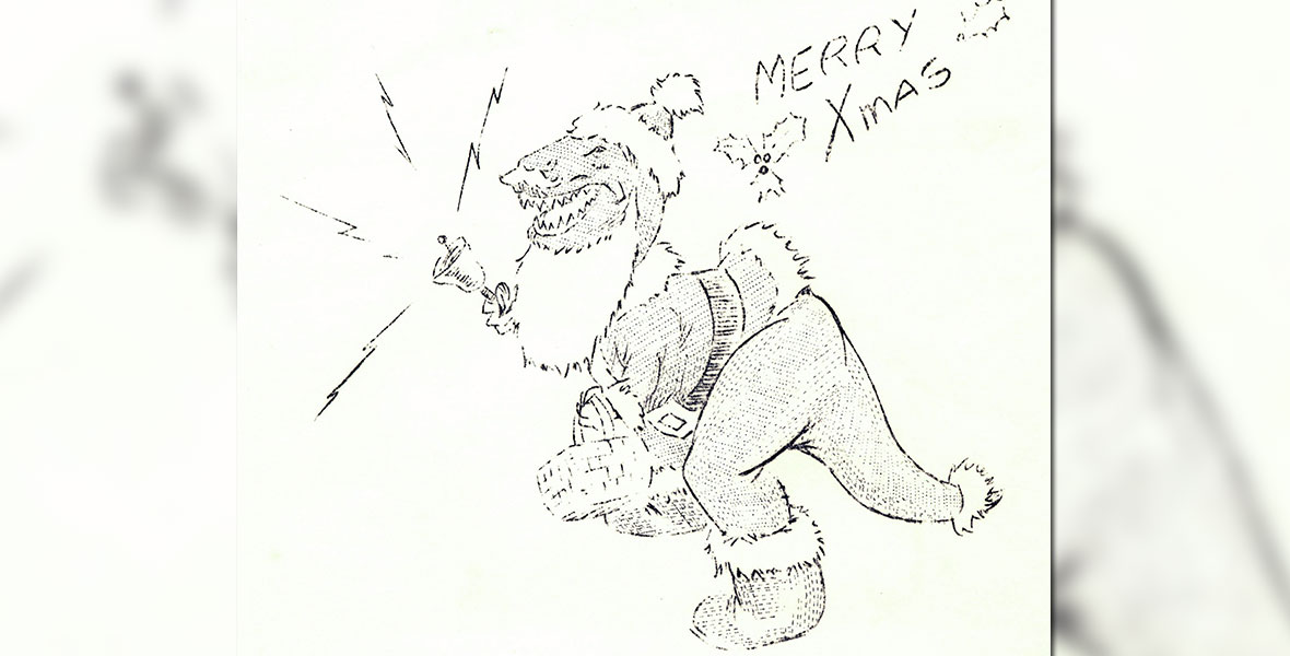 Disney T-Rex Dinosaur Santa Claus from The Bulletin