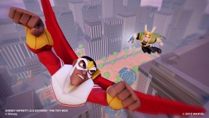 illustrated scene of Loki and Falcon