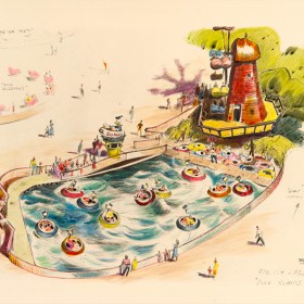 illustration of Early Painted Vision of Disneyland