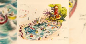 illustration of Early Painted Vision of Disneyland