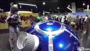 photo of R2-D2 roaming halls meeting fans at Star Wars Celebration