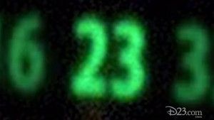 the number twenty-three in green LED from an electronic number readout
