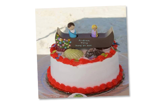 Disney Fan Wedding Cake with Tangled cake topper