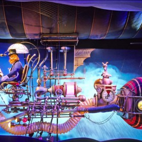 photo of Journey Into Imagination flying machine featuring the character Figment at EPCOT Center