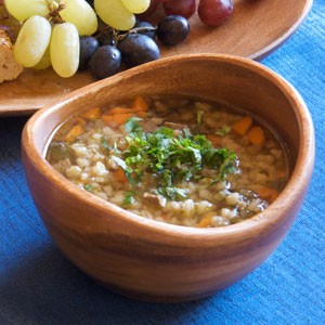 King Stefan's Banquet Hall's Beef and Barley Soup and Fried Brie Cheese