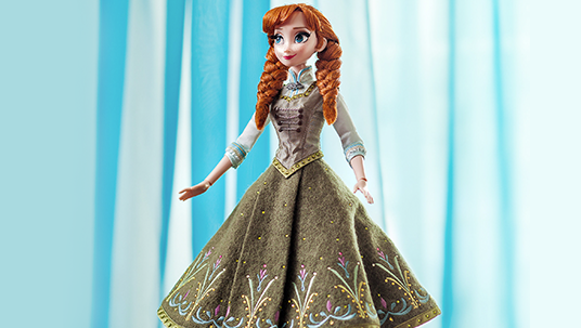 photo of doll inspired by the character Anna from the animated movie Frozen