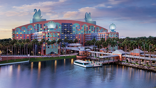 photo of Walt Disney World Swan Hotel on waterfront