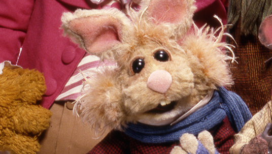 photo of Bean Bunny doll inspired by character in Muppet*Vision 3-D