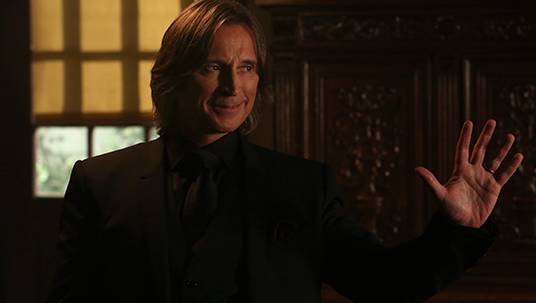 production still showing Rumpelstiltskin - also Mr. Gold - from Once Upon a Time