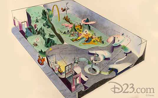 early sketch for Disneyland attraction Peter Pan's Flight