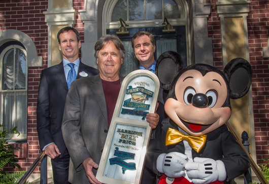 David Price receiving Main Street Window declaration in honor of Disney Legend Harrison "Buzz" Price