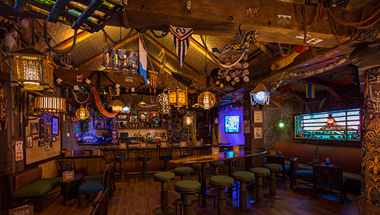 photo of colorful interior of Trader Sam’s Grog Grotto at Disney’s Polynesian Village Resort at Walt Disney World