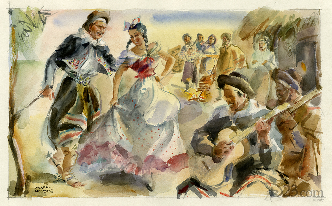 Artist: Martignoni, Gerónimo Luis, Date: 1941. “Gaucho” culture is evident in several pieces of art found within the boards of this historic volume. The vibrancy and vitality of the images are truly stunning.