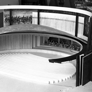 The model of The Hall of Presidents, shown to the World