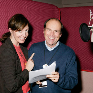 photo of Allison Janney working in the recording booth