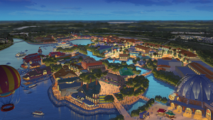 Arial shot of Disney Springs